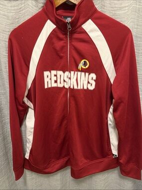 Washington Redskins Burgundy and White Zip-Up Jacket Womens Size 2XL
